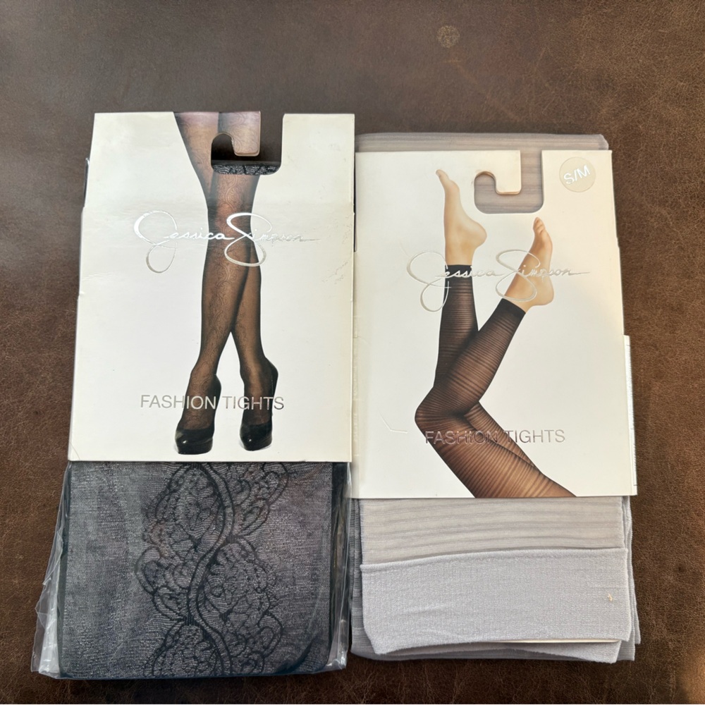 Jessica Simpson Fashion Tights in Black and Gray